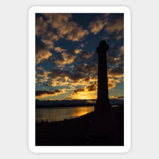 Lindisfarne Memorial Cross At Sunset Sticker